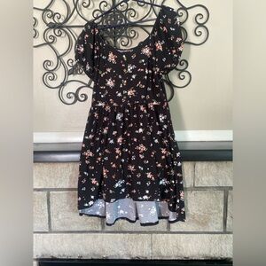 No Boundaries Black Floral Dress